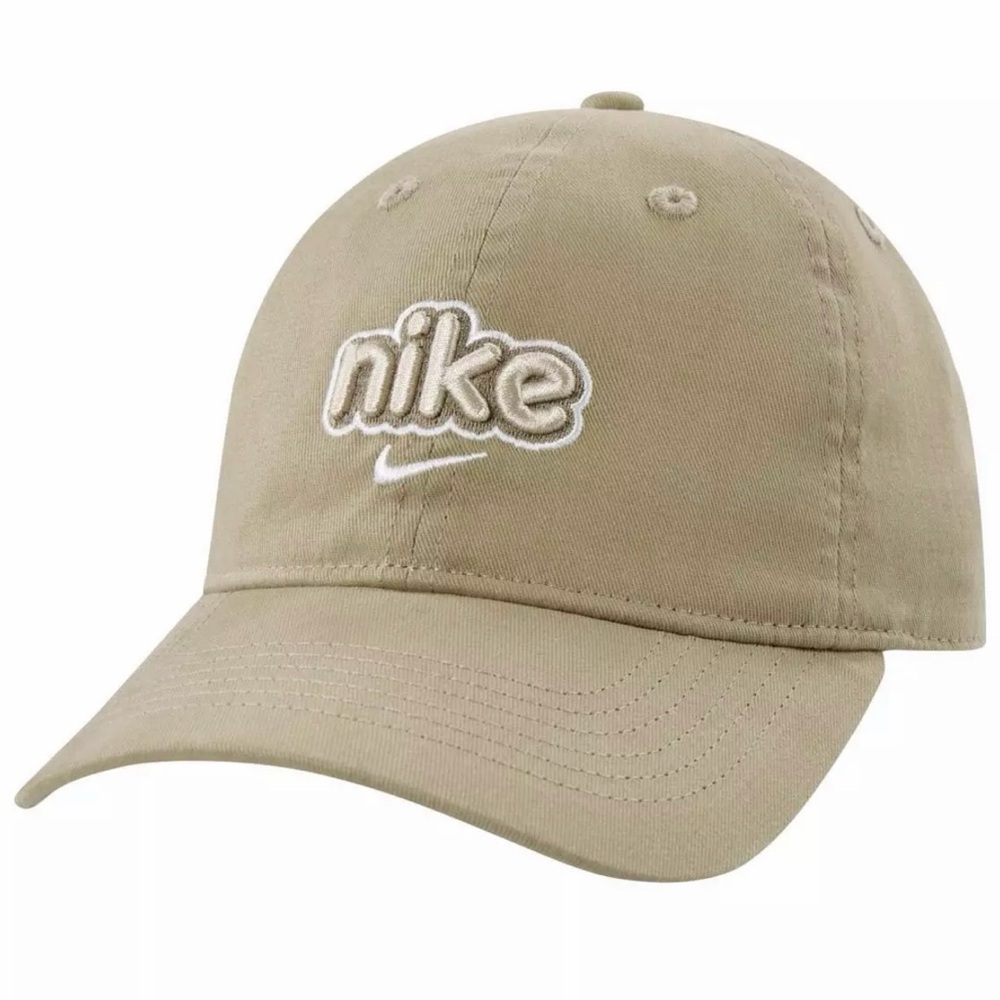 NWOT Nike Khaki Adjustable Cap with Embroidered Logo & Just Do It | Child 4-7